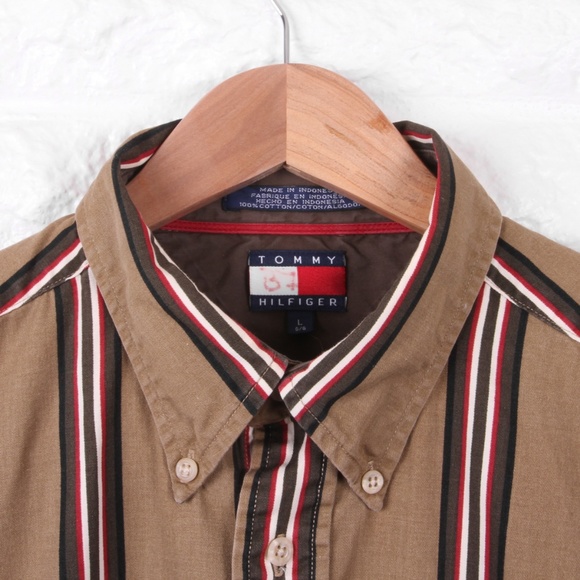 Vintage 90s Stripes Tommy Hilfiger Button Down - Picture 4 of 5